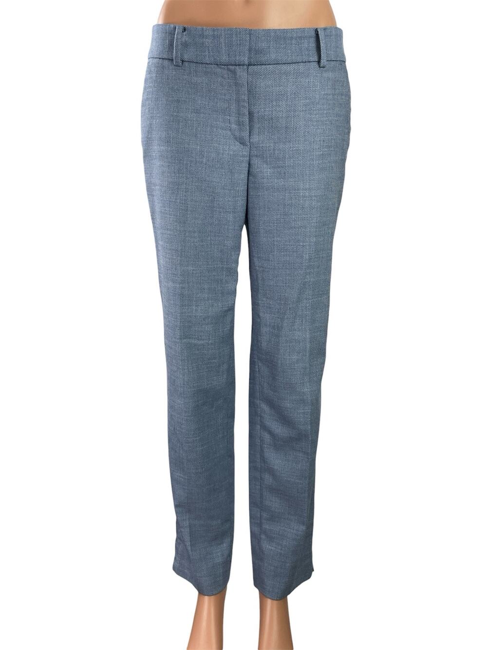 Talbots Hampshire Women's Blue Mid Rise Straight Leg Ankle Trousers Pants Size 2